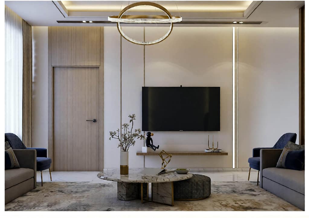 516 family hall interior design,size (5.20mx5.20m)