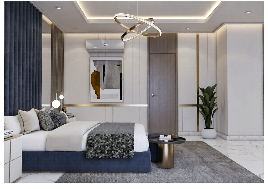 557- Bed Room …. Interior Design, Size(5.30mx5.30m)