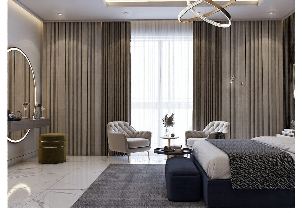 557- Bed Room …. Interior Design, Size(5.30mx5.30m) - Image 3