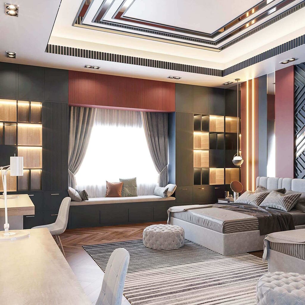 506 modren bed room interior design, size (7.00mx5.50m)