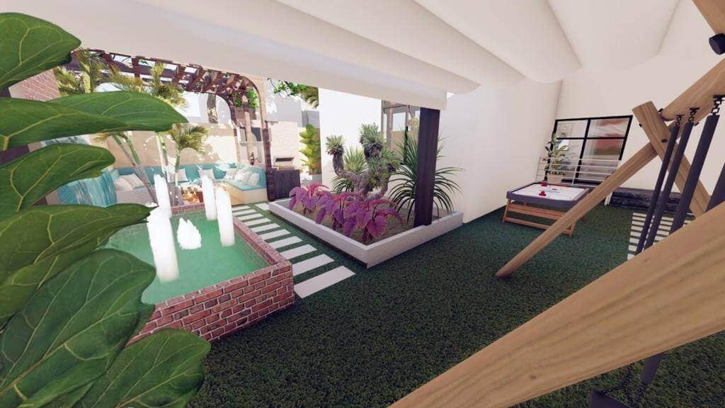 Modern house design with complete architectural and structural details