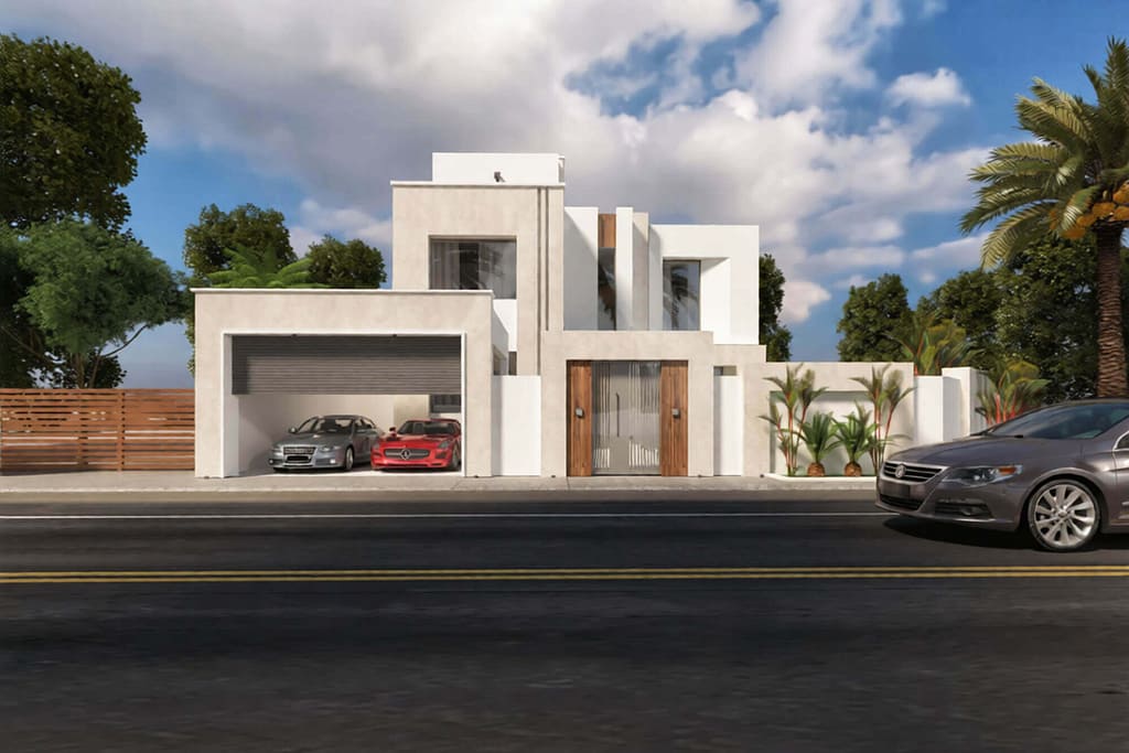 three floor modern house design (4 house), plot size 40 m x 25 m (copy)