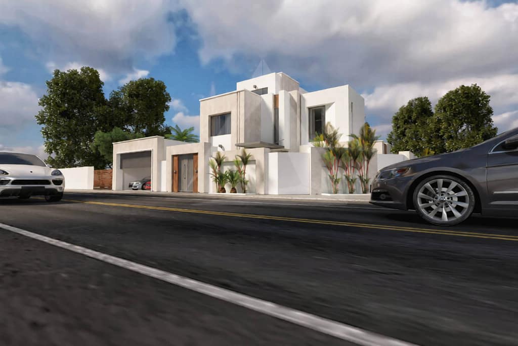 three floor modern house design (4 house), plot size 40 m x 25 m (copy)