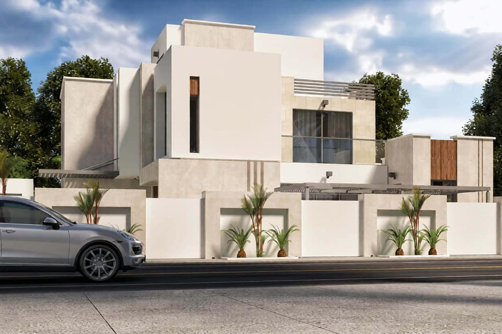 three floor modern house design (4 house), plot size 40 m x 25 m (copy)