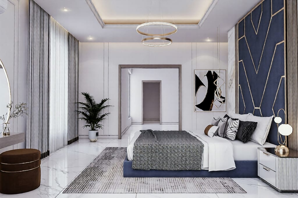 550 bed room interior design,size (6.00mx6.90m)