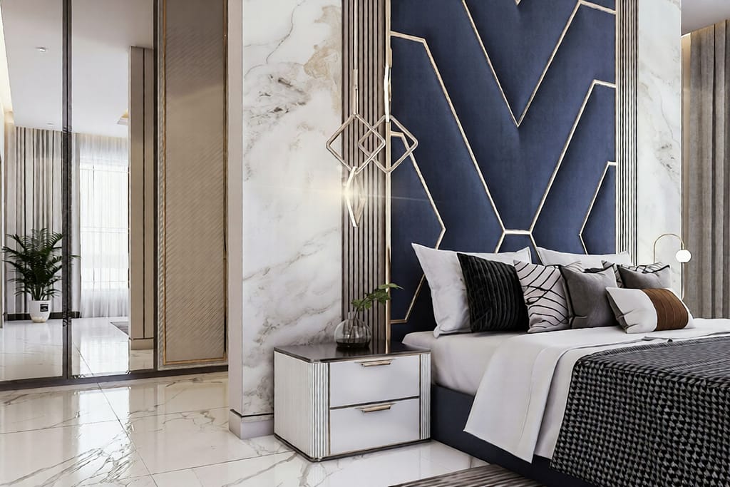 550 bed room interior design,size (6.00mx6.90m)