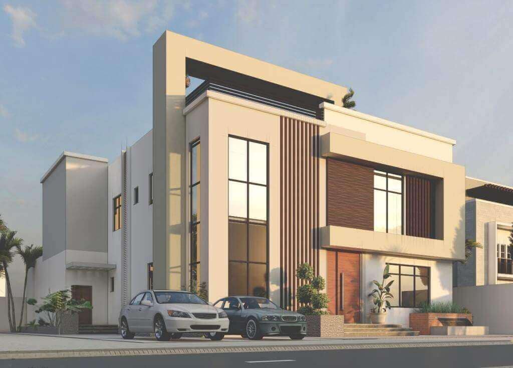 Modern house design with complete architectural and structural details