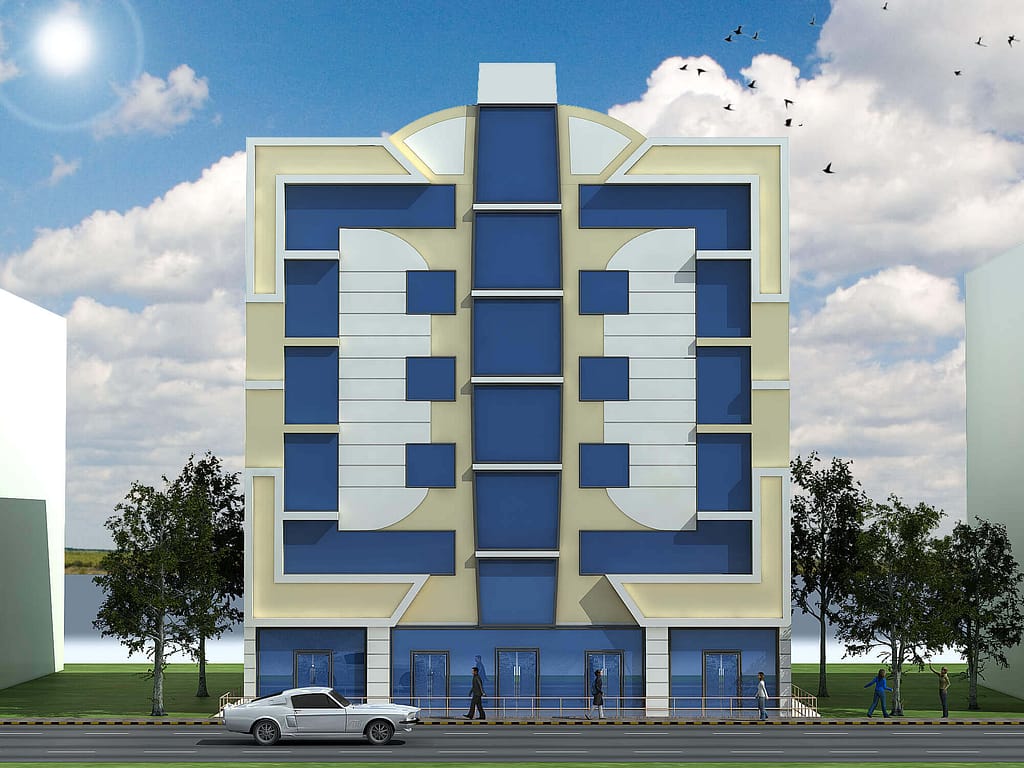 1007 7 floor building design ,plot size (25mx20m)
