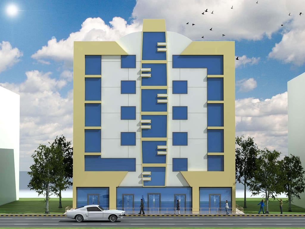 1007 7 floor building design ,plot size (25mx20m)