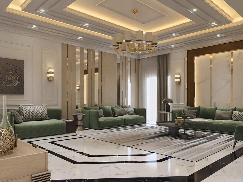 521 family hall interior design,size (7.30mx5.80m)