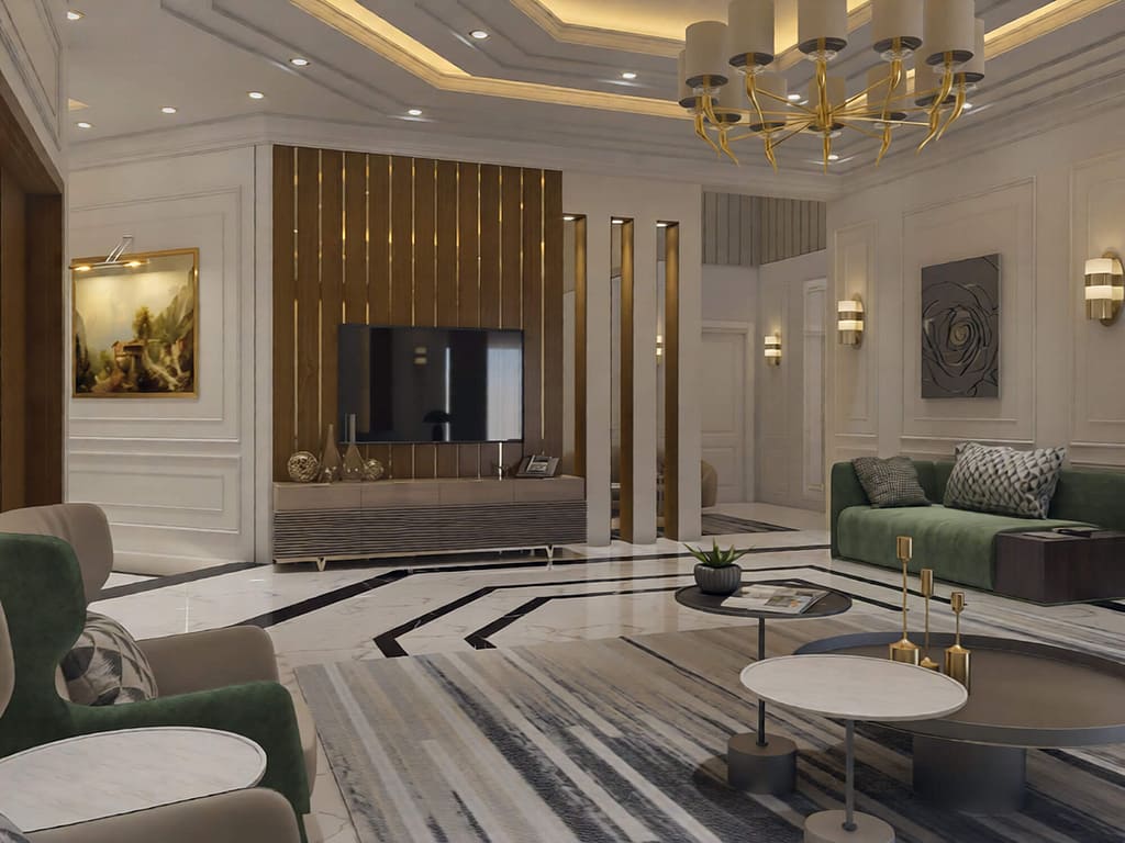 521 family hall interior design,size (7.30mx5.80m)