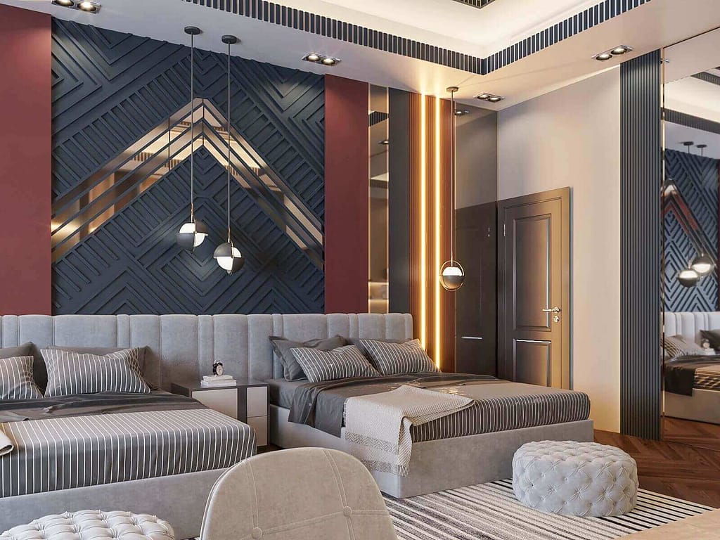 506 modren bed room interior design, size (7.00mx5.50m)