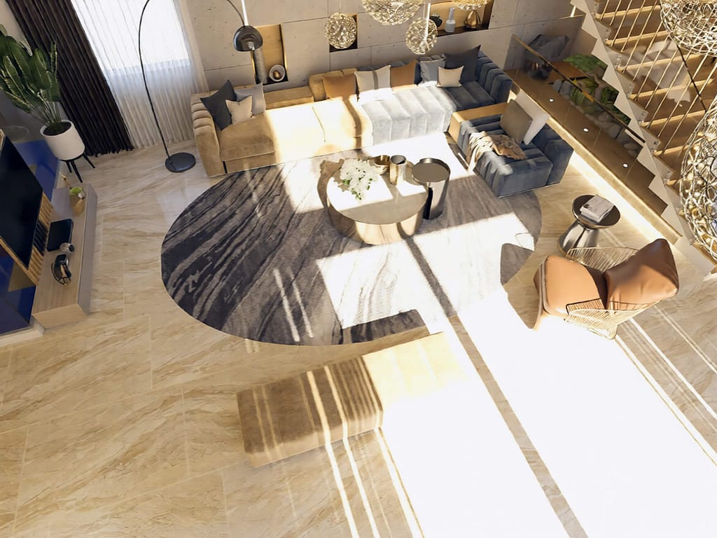 511 modern family hall interior design, size (6.80mx7.60m)