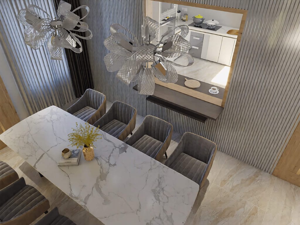 510 modern dinning interior design, size (5.50mx4.00m)