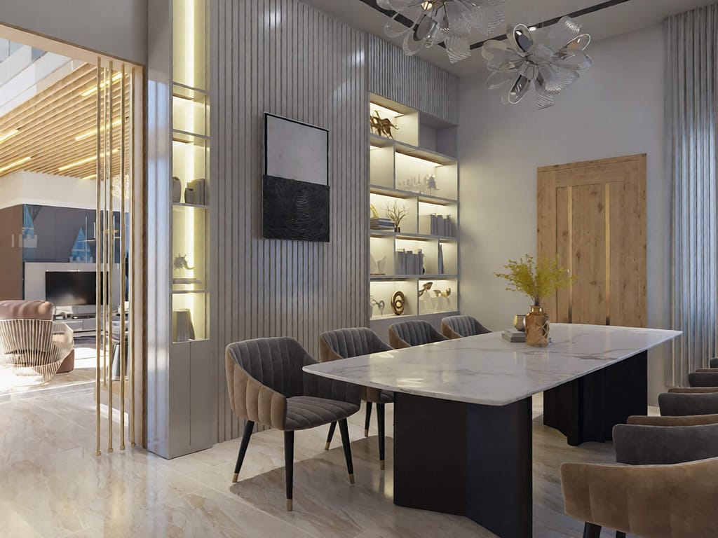 510 modern dinning interior design, size (5.50mx4.00m)