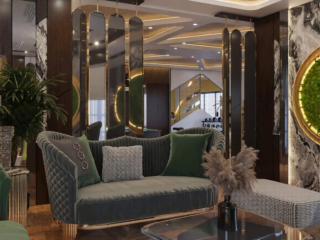 508 modern gym interior design, size (7.00mx6.20m)