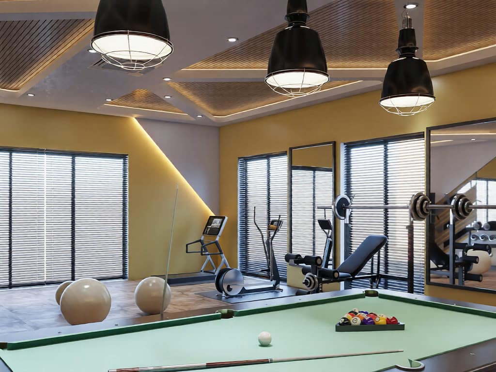 508 modern gym interior design, size (7.00mx6.20m)