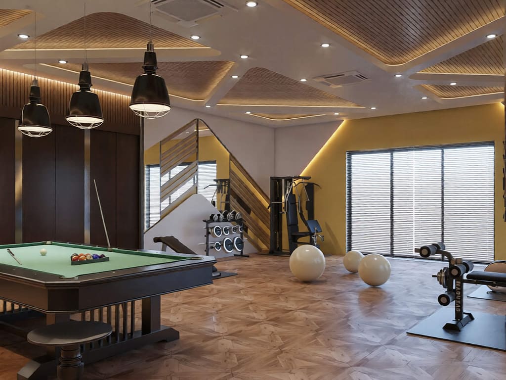 508 modern gym interior design, size (7.00mx6.20m)