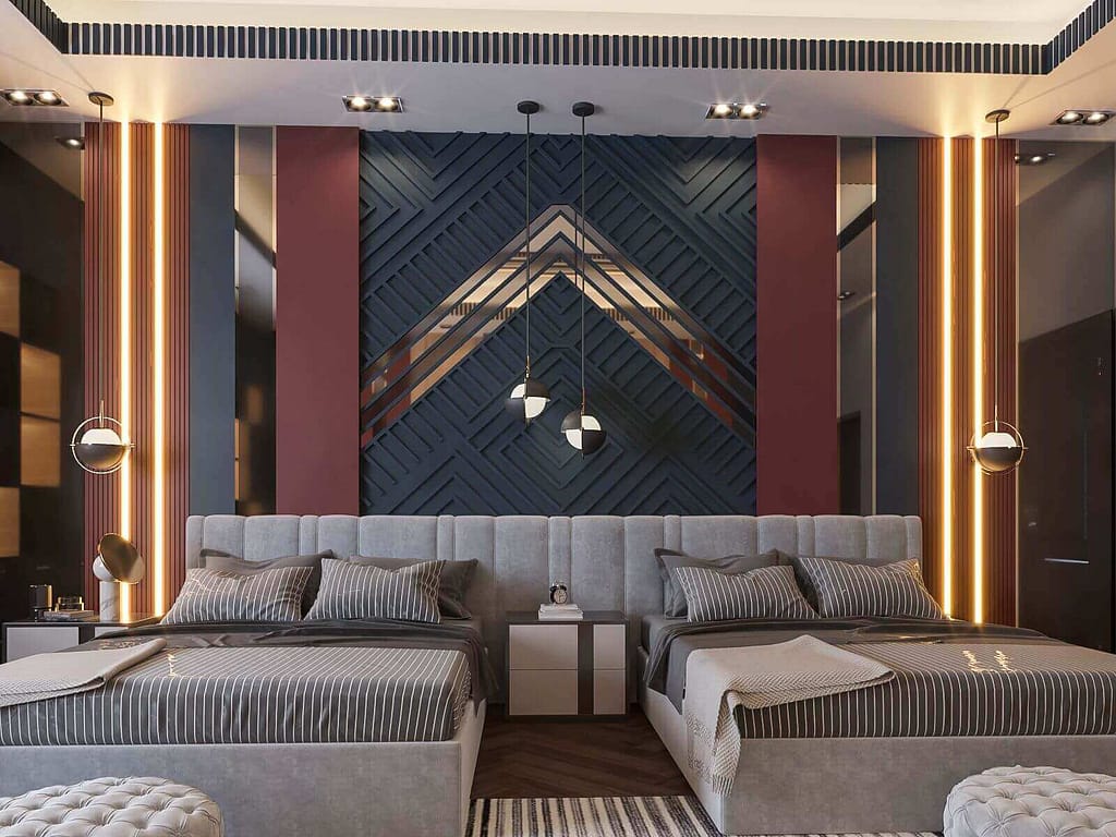 506 modren bed room interior design, size (7.00mx5.50m)