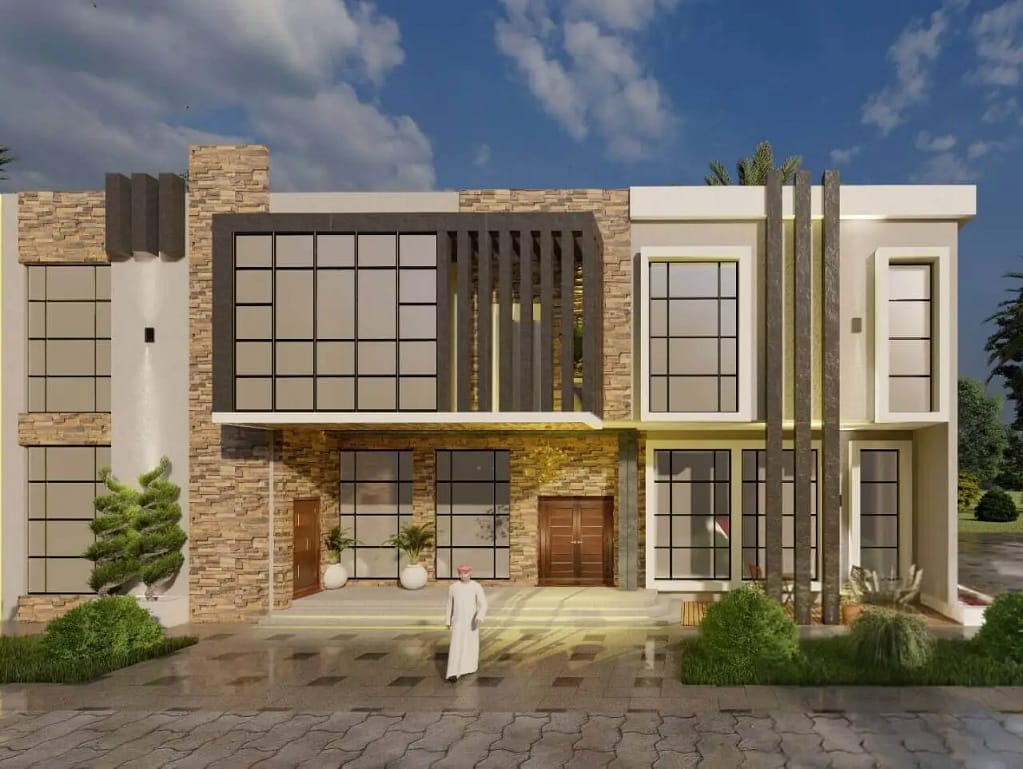 modern house design with complete architectural and structural details