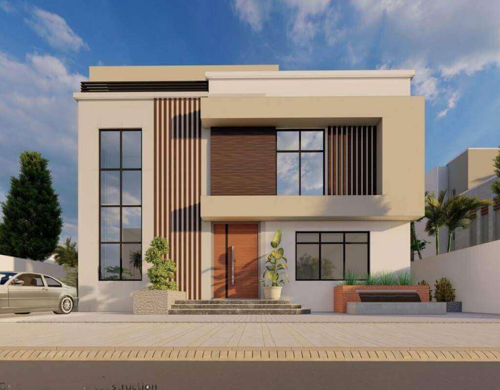 modern house design with complete architectural and structural details