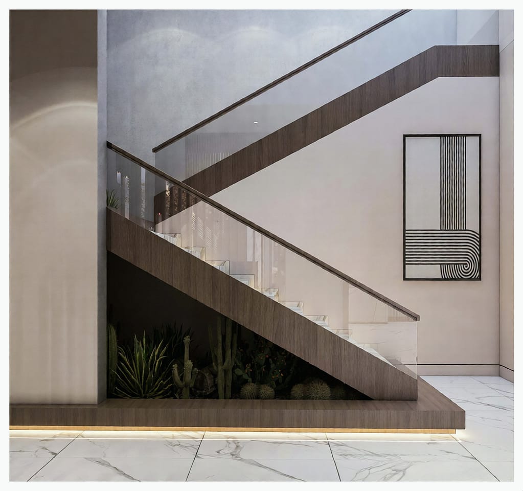 528 staire room interior design,size (3.00mx7.60m)