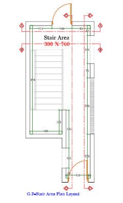 528 staire room interior design,size (3.00mx7.60m)