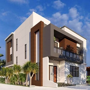 Modern house design with complete architectural and structural details