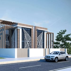 three floor modern house design , plot size 20 m x 30 m