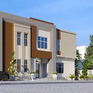 Modern house design with complete architectural and structural details