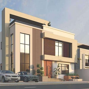 Modern house design with complete architectural and structural details