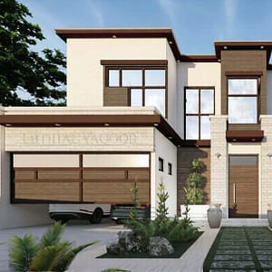 Modern house design with complete architectural and structural details