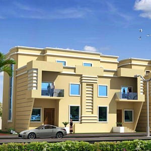 three floor modern house design (4 house), plot size 40 m x 25 m