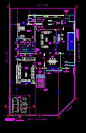 three floor modern house design, plot size 20 m x 32 m