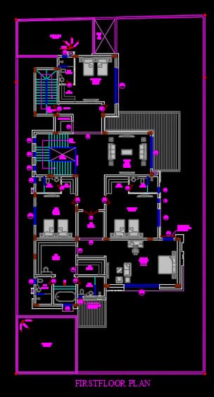 three floor modern house design,plot size( 22 m x 32 m)
