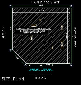 1009 12 floor building design ,plot size (20mx20m)