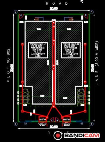 three floor modern house design , plot size 20 m x 30 m