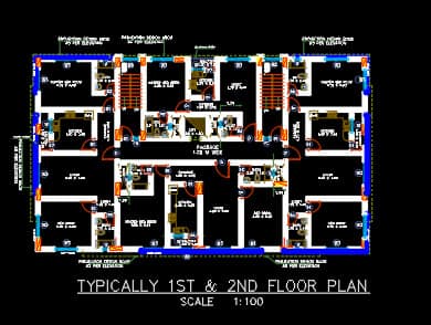 1005 5 floor building design ,plot size (21mx35m)