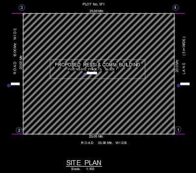 1002 11 floor building design ,plot size (25mx20m)