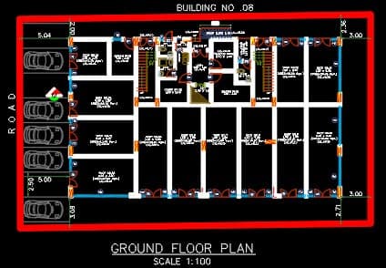 1005 5 floor building design ,plot size (21mx35m)