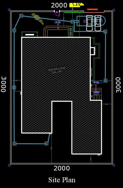 Two-floor modern house design with complete architectural and structural details