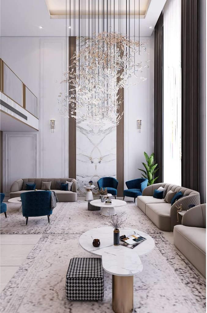 544 family hall interior design,size (8.90mx7.40m)