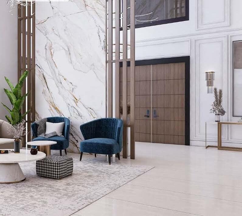 544 family hall interior design,size (8.90mx7.40m)